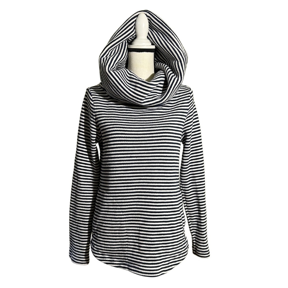 Tommy Hilfiger Women’s Blue Striped Oversized Collar Pullover Sweater Size S